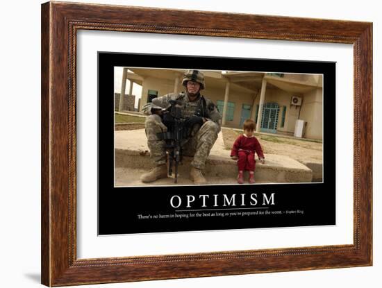 Optimism: Inspirational Quote and Motivational Poster-null-Framed Photographic Print