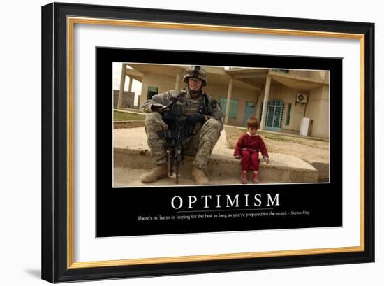 Optimism: Inspirational Quote and Motivational Poster-null-Framed Photographic Print
