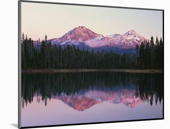 OR, Willamette NF. North and Middle Sister, with first snow of autumn-John Barger-Mounted Photographic Print