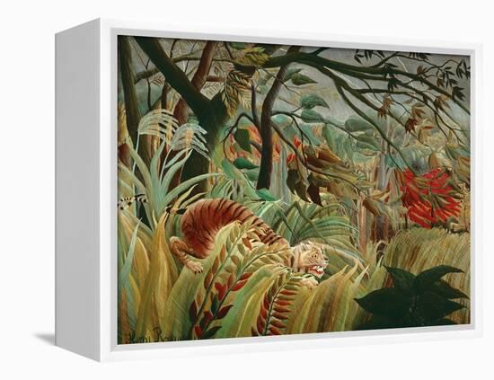 Orage tropique avec un tigre-Tiger in a tropical storm,1891. Canvas,129,8 x 161,9 cm NG 6421.-Henri Rousseau-Framed Premier Image Canvas