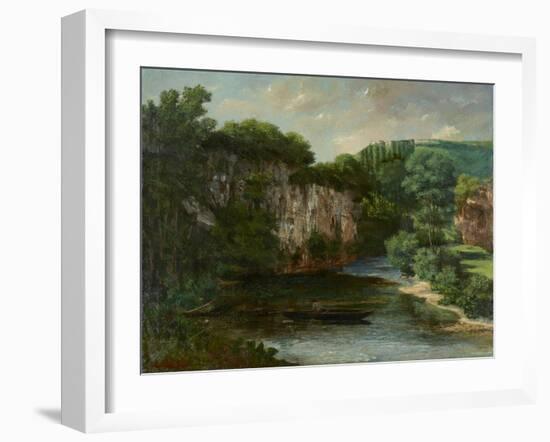 Oraguy Rock (La Roche Oraguay, Vallon De Maisieres, Doubs), 1860-Gustave Courbet-Framed Giclee Print