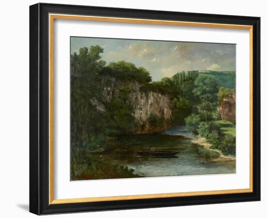 Oraguy Rock (La Roche Oraguay, Vallon De Maisieres, Doubs), 1860-Gustave Courbet-Framed Giclee Print