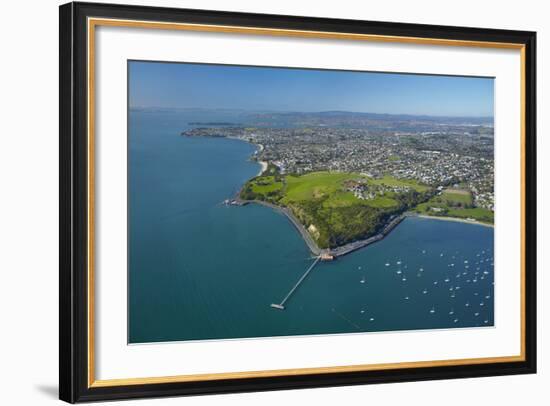 Orakei Wharf and Bastion Point, Auckland, North Island, New Zealand-David Wall-Framed Photographic Print
