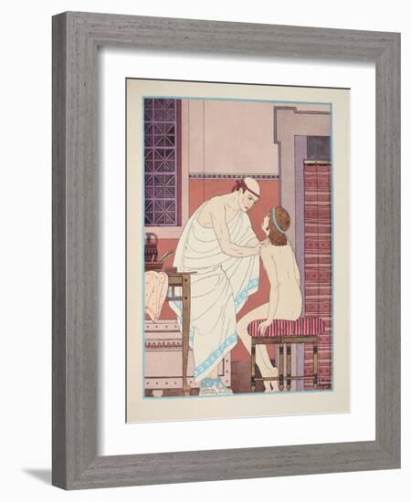 Oral Examination, Illustration from 'The Works of Hippocrates', 1934 (Colour Litho)-Joseph Kuhn-Regnier-Framed Giclee Print