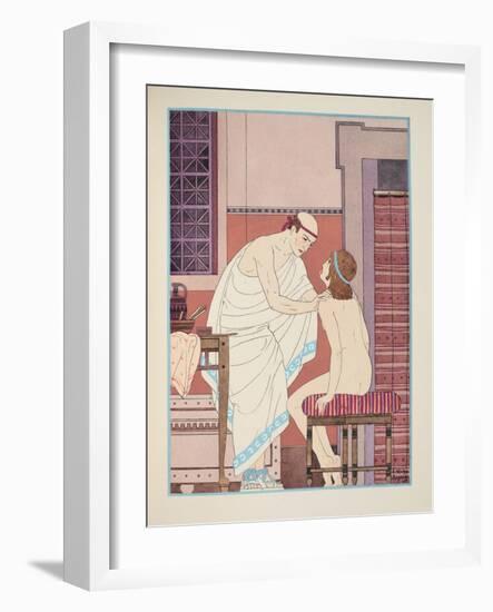 Oral Examination, Illustration from 'The Works of Hippocrates', 1934 (Colour Litho)-Joseph Kuhn-Regnier-Framed Giclee Print