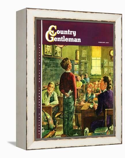 "Oral Report," Country Gentleman Cover, February 1, 1947-W.C. Griffith-Framed Premier Image Canvas