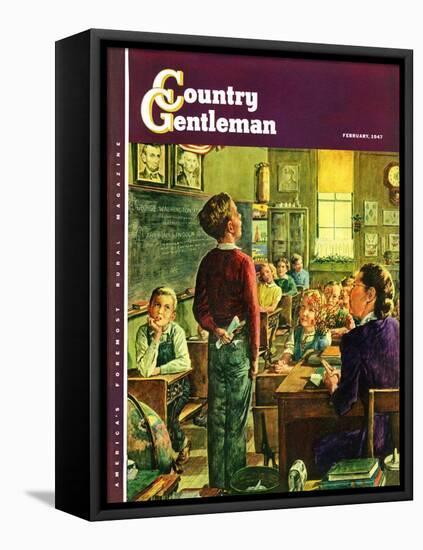 "Oral Report," Country Gentleman Cover, February 1, 1947-W.C. Griffith-Framed Premier Image Canvas