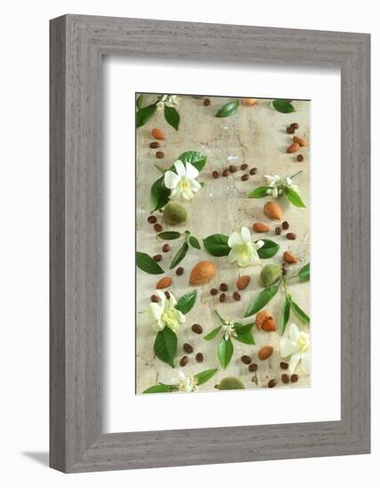 Orange and Almond Blossom, Coffee Beans and Almonds-Jocelyn Demeurs-Framed Photographic Print