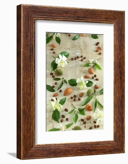 Orange and Almond Blossom, Coffee Beans and Almonds-Jocelyn Demeurs-Framed Photographic Print