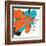 Orange and Aqua-Jan Weiss-Framed Art Print