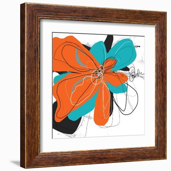 Orange and Aqua-Jan Weiss-Framed Art Print