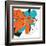 Orange and Aqua-Jan Weiss-Framed Art Print