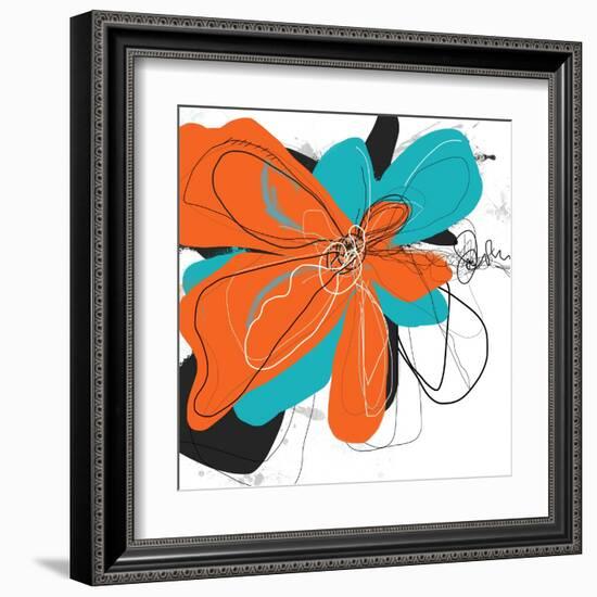 Orange and Aqua-Jan Weiss-Framed Art Print