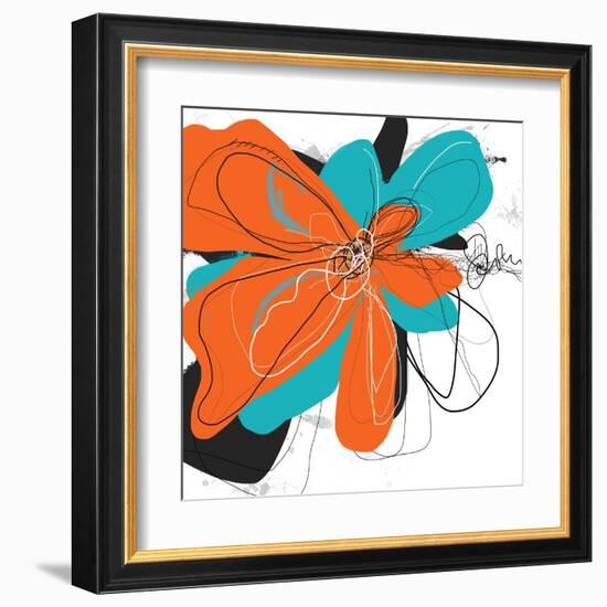 Orange and Aqua-Jan Weiss-Framed Art Print