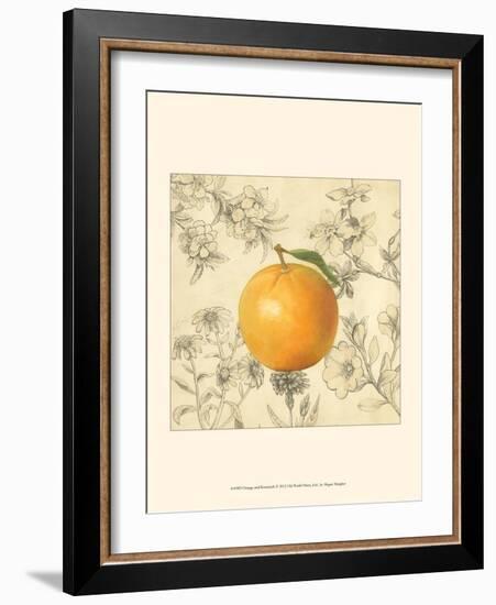 Orange and Botanicals-Megan Meagher-Framed Art Print