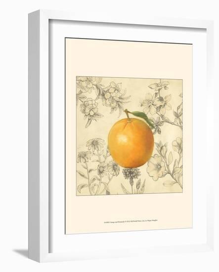 Orange and Botanicals-Megan Meagher-Framed Art Print