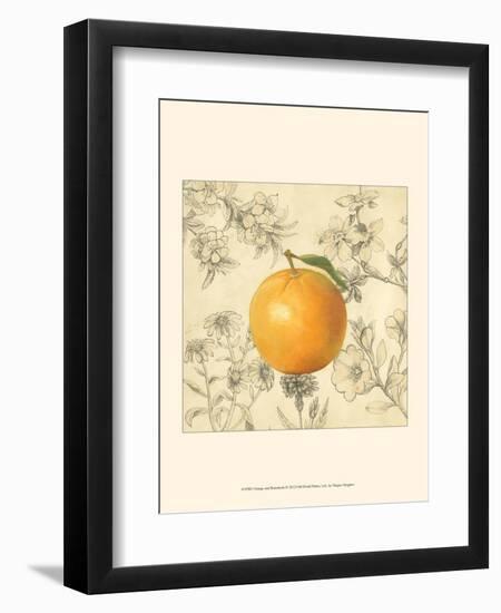 Orange and Botanicals-Megan Meagher-Framed Art Print