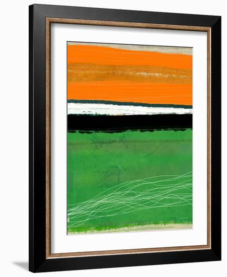 Orange and Green Abstract 1-NaxArt-Framed Art Print