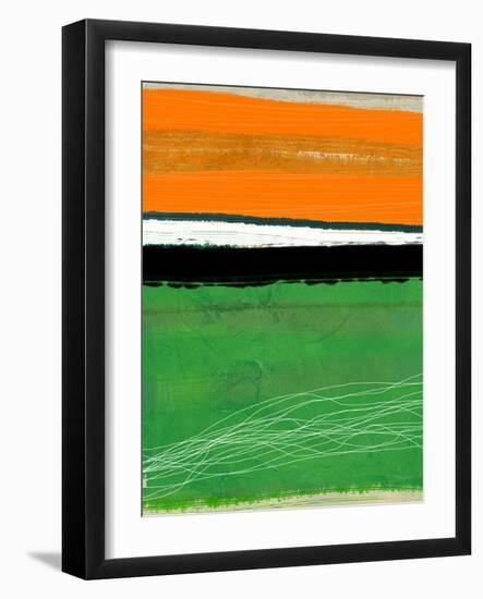 Orange and Green Abstract 1-NaxArt-Framed Art Print