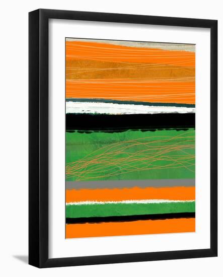 Orange and Green Abstract 2-NaxArt-Framed Art Print