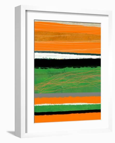 Orange and Green Abstract 2-NaxArt-Framed Art Print