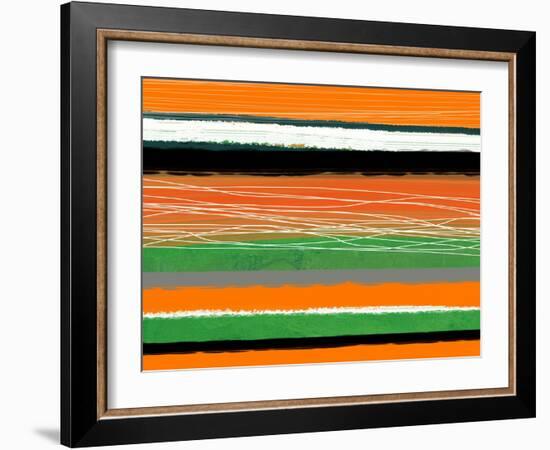 Orange and Green Abstract 3-NaxArt-Framed Art Print