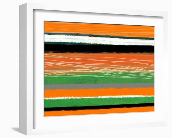 Orange and Green Abstract 3-NaxArt-Framed Art Print