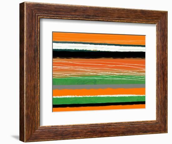 Orange and Green Abstract 3-NaxArt-Framed Art Print