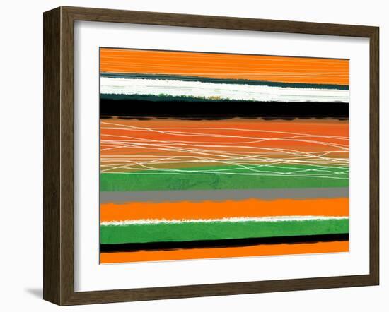 Orange and Green Abstract 3-NaxArt-Framed Art Print