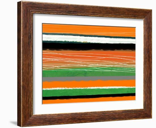 Orange and Green Abstract 3-NaxArt-Framed Art Print