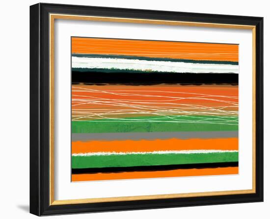 Orange and Green Abstract 3-NaxArt-Framed Art Print