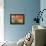 Orange and Green Bathroom-null-Framed Stretched Canvas displayed on a wall