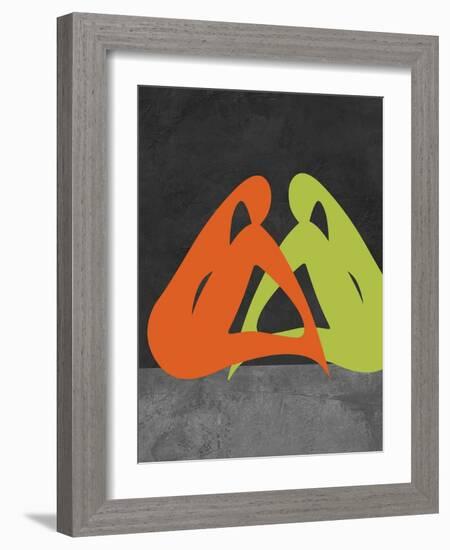 Orange and Green Women-Felix Podgurski-Framed Art Print