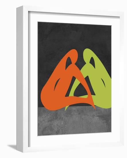 Orange and Green Women-Felix Podgurski-Framed Art Print