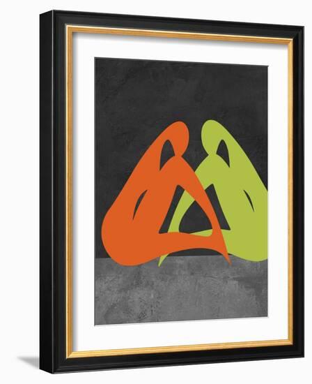 Orange and Green Women-Felix Podgurski-Framed Art Print