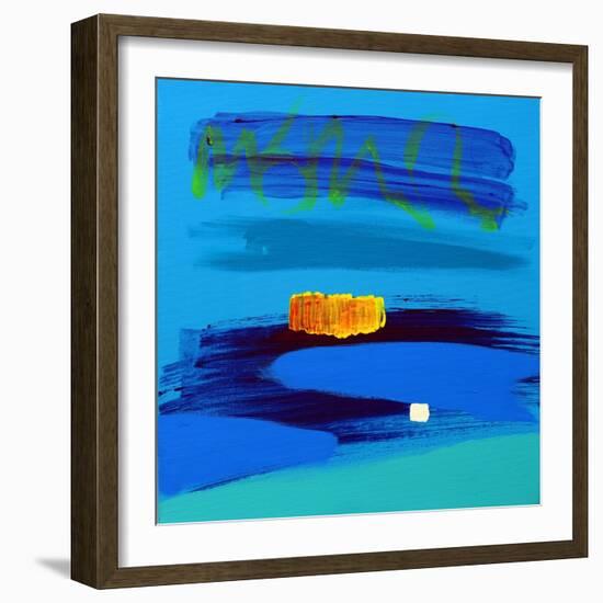 Orange and Midnight Blue-Angie Kenber-Framed Giclee Print