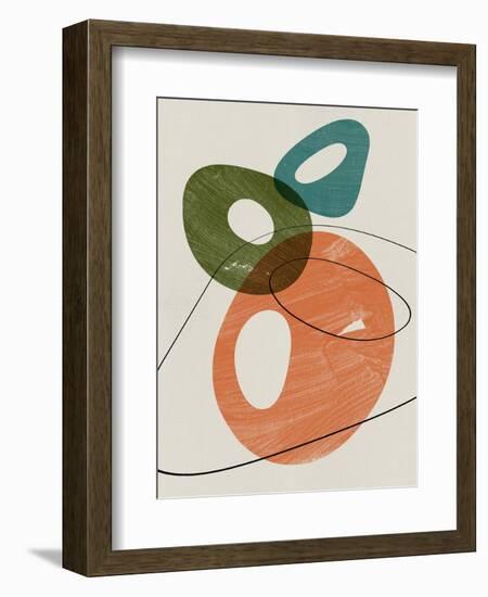 Orange and Olive Abstract Shapes-Eline Isaksen-Framed Premium Giclee Print