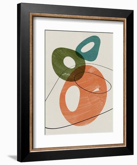 Orange and Olive Abstract Shapes-Eline Isaksen-Framed Premium Giclee Print