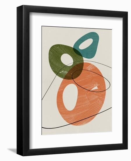 Orange and Olive Abstract Shapes-Eline Isaksen-Framed Premium Giclee Print