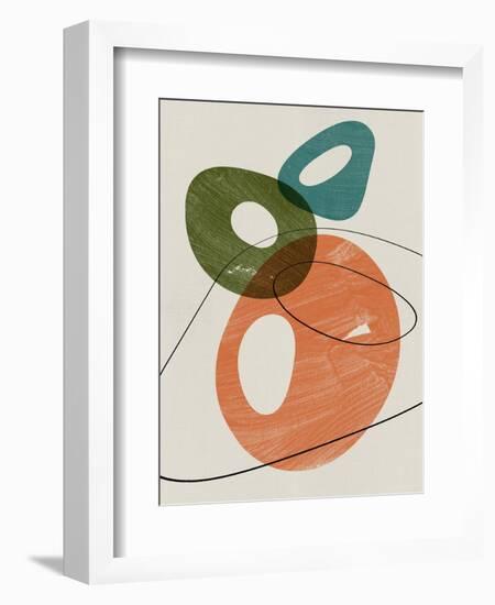 Orange and Olive Abstract Shapes-Eline Isaksen-Framed Premium Giclee Print