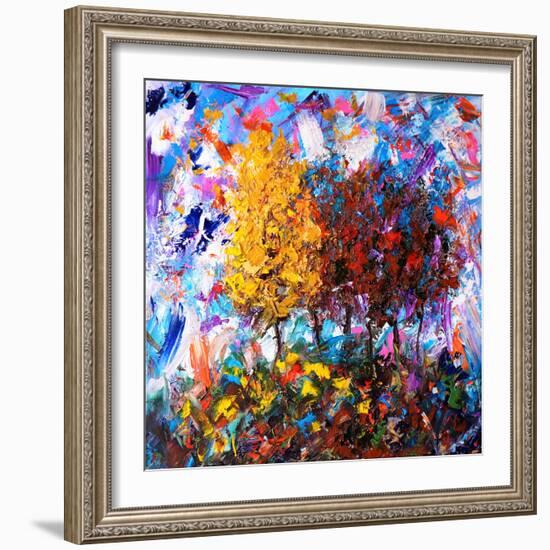 Orange and Red Tree-Joseph Marshal Foster-Framed Art Print