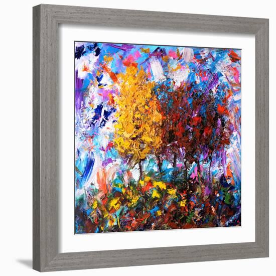 Orange and Red Tree-Joseph Marshal Foster-Framed Art Print