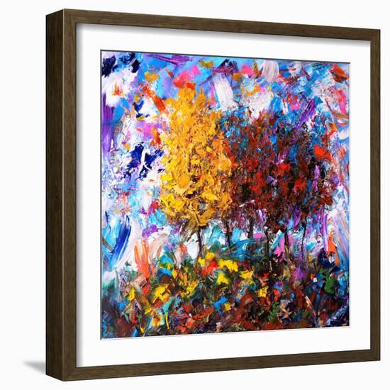 Orange and Red Tree-Joseph Marshal Foster-Framed Art Print