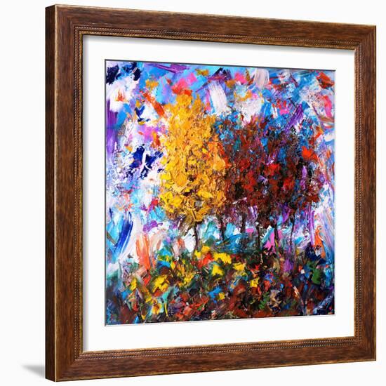 Orange and Red Tree-Joseph Marshal Foster-Framed Art Print