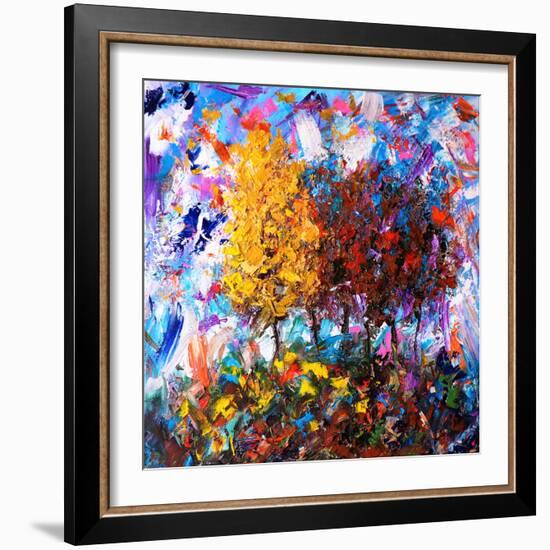 Orange and Red Tree-Joseph Marshal Foster-Framed Art Print