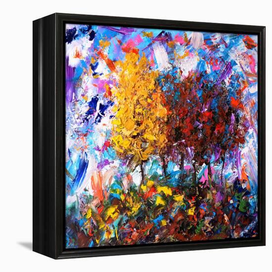 Orange and Red Tree-Joseph Marshal Foster-Framed Stretched Canvas