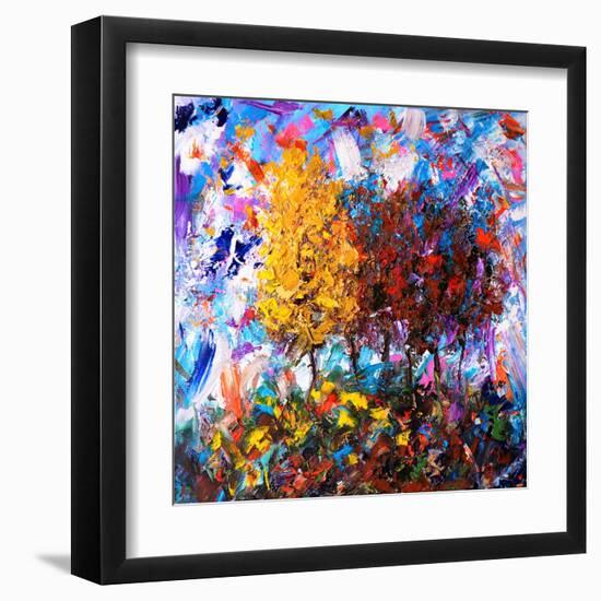 Orange and Red Tree-Joseph Marshal Foster-Framed Art Print