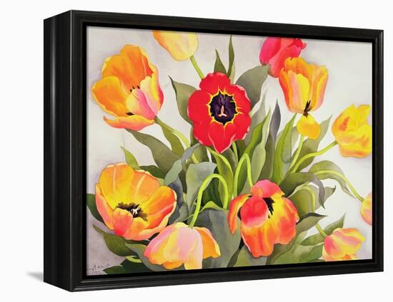 Orange and Red Tulips-Christopher Ryland-Framed Premier Image Canvas