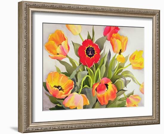 Orange and Red Tulips-Christopher Ryland-Framed Giclee Print