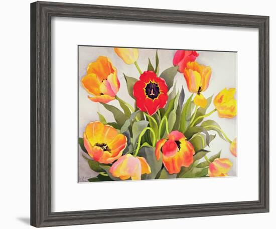 Orange and Red Tulips-Christopher Ryland-Framed Giclee Print